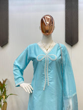 Exclusive French Creape Sky Blue Color  Salwar Suit